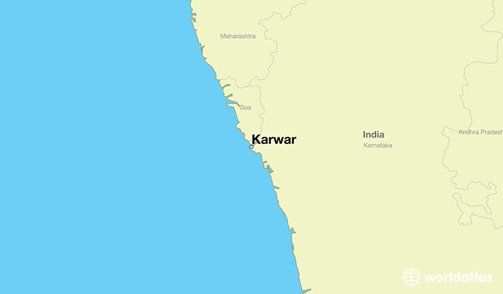 map showing the location of Karwar