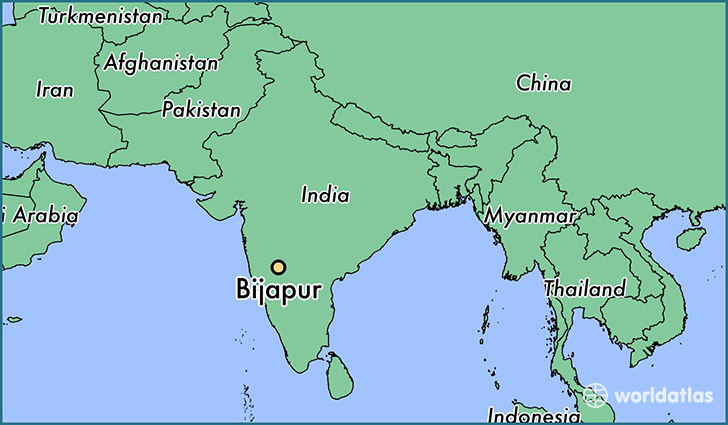 map showing the location of Bijapur