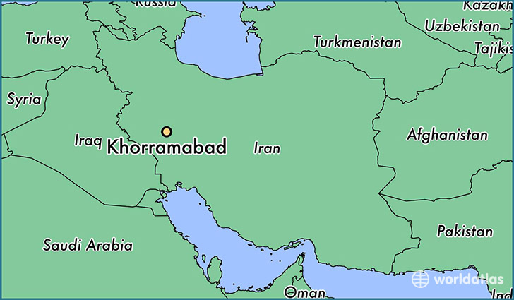 map showing the location of Khorramabad