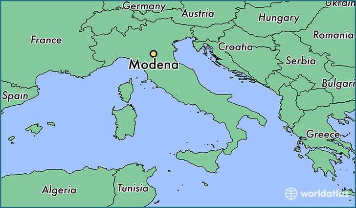 map showing the location of Modena