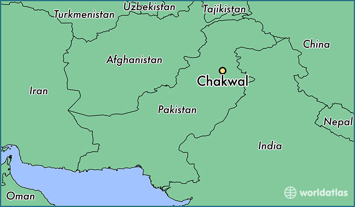 map showing the location of Chakwal