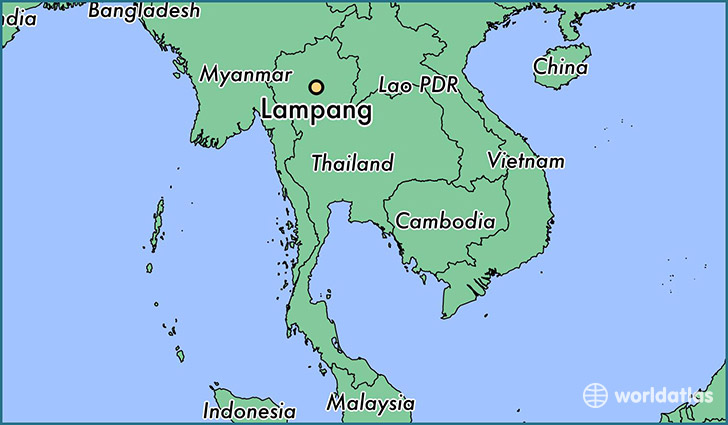 map showing the location of Lampang
