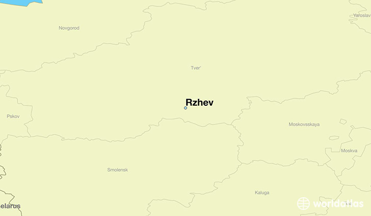 map showing the location of Rzhev