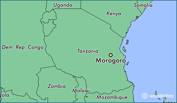 map showing the location of Morogoro