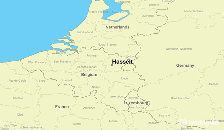 map showing the location of Hasselt