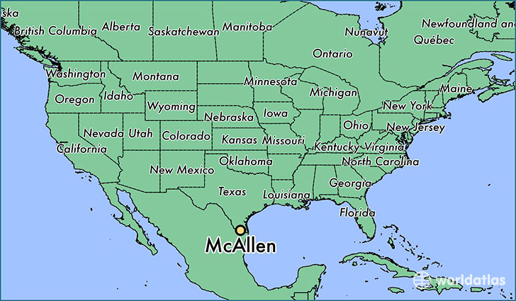 map showing the location of McAllen