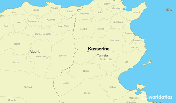 map showing the location of Kasserine
