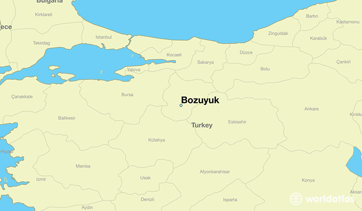 map showing the location of Bozuyuk