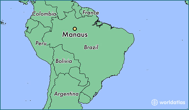 map showing the location of Manaus