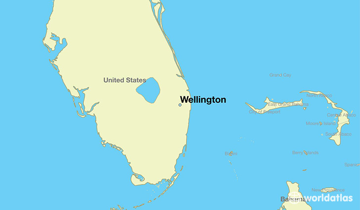 map showing the location of Wellington