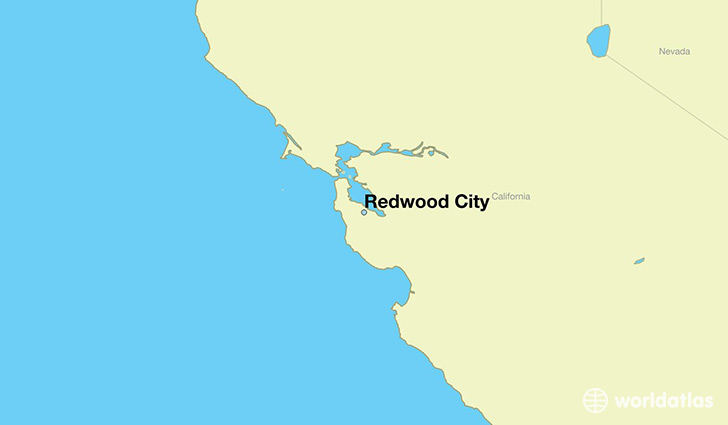 map showing the location of Redwood City