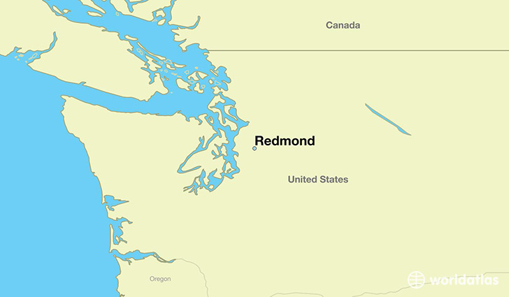 map showing the location of Redmond