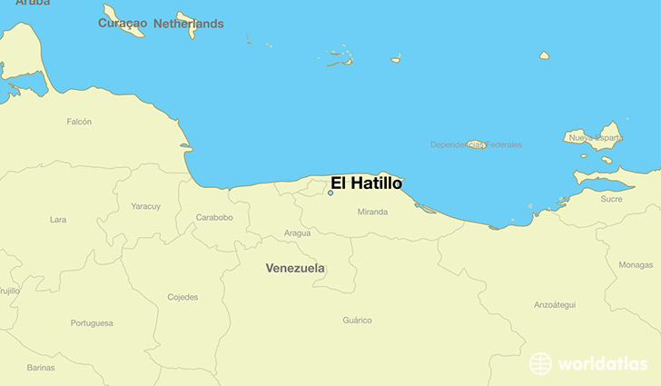 map showing the location of El Hatillo