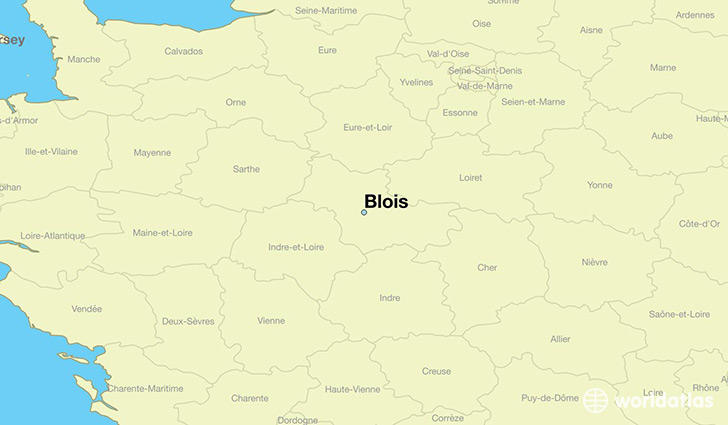 map showing the location of Blois