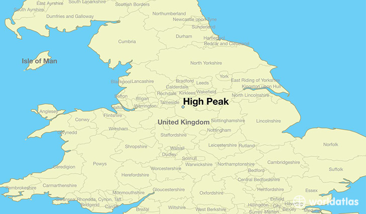 map showing the location of High Peak