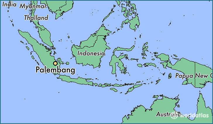 map showing the location of Palembang