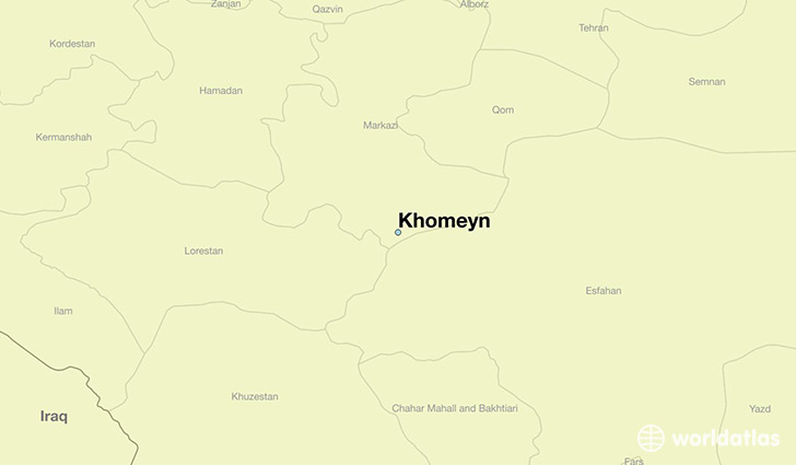 map showing the location of Khomeyn