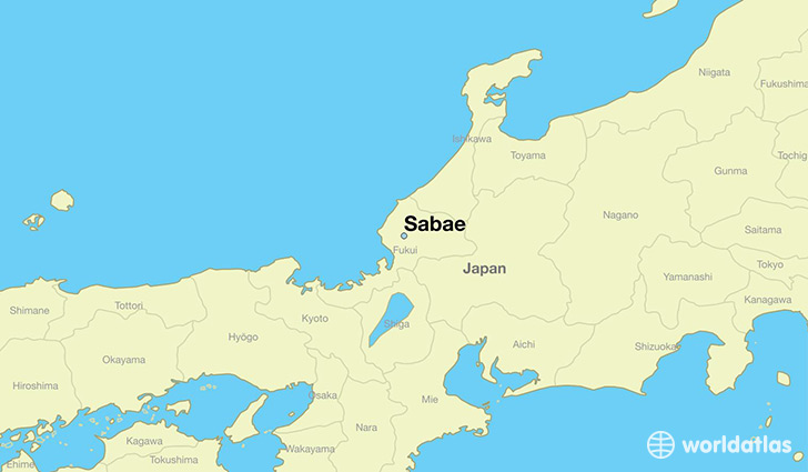 map showing the location of Sabae