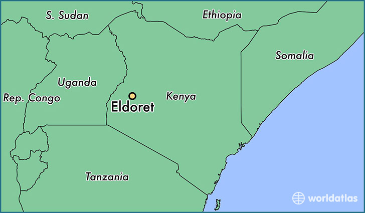 map showing the location of Eldoret
