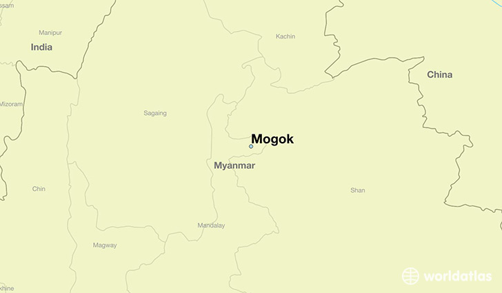 map showing the location of Mogok