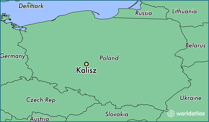 map showing the location of Kalisz