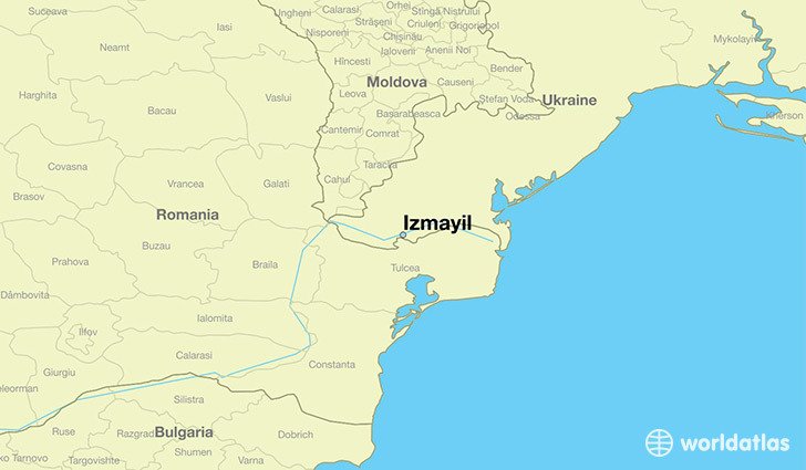 map showing the location of Izmayil