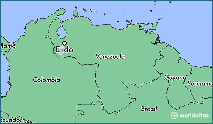 map showing the location of Ejido