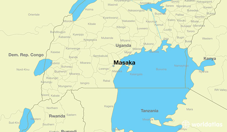 map showing the location of Masaka