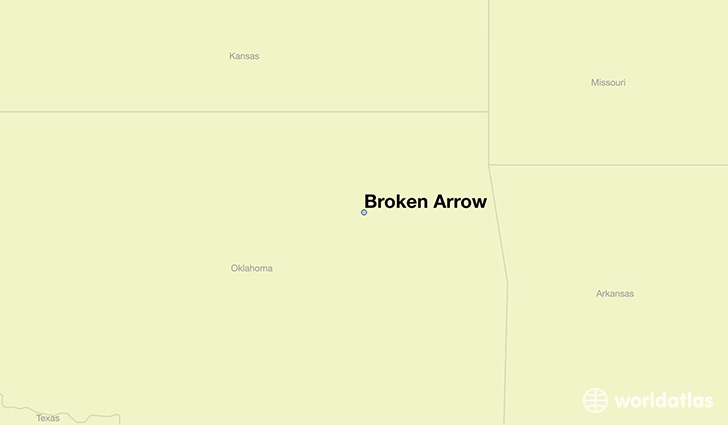 map showing the location of Broken Arrow