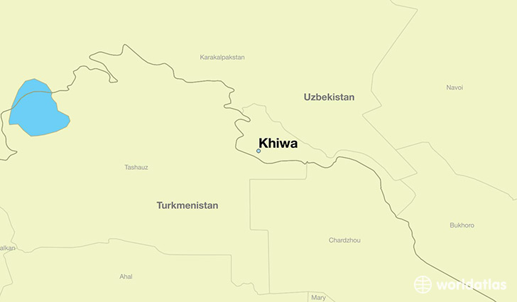 map showing the location of Khiwa