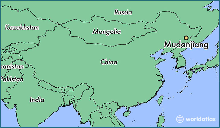 map showing the location of Mudanjiang