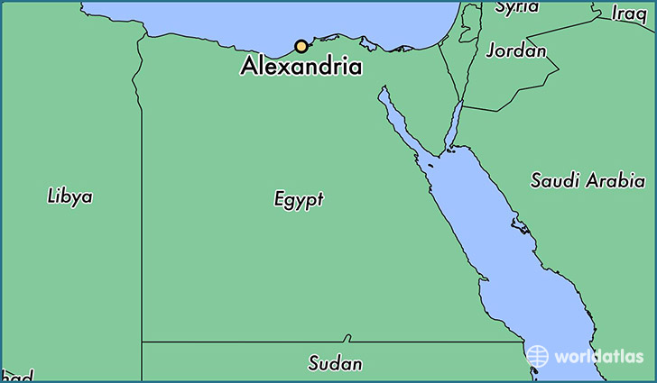 map showing the location of Alexandria