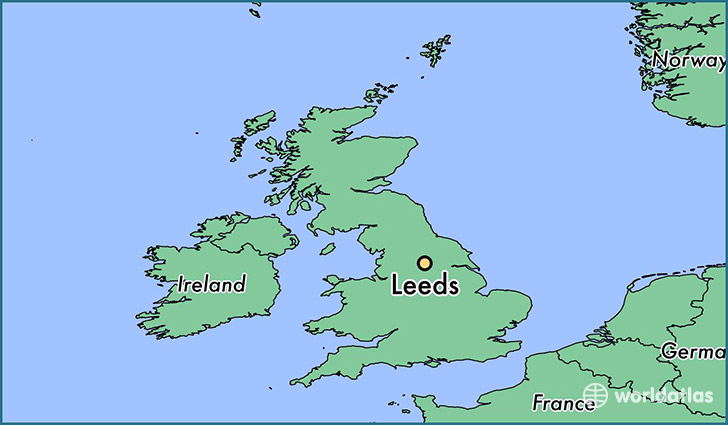 map showing the location of Leeds