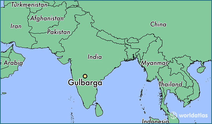 map showing the location of Gulbarga