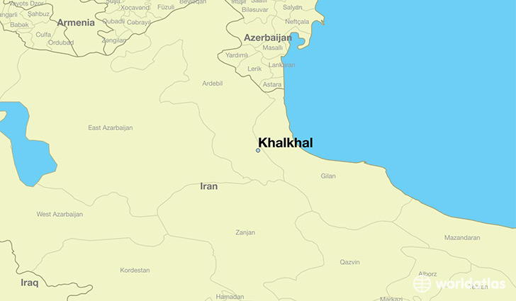 map showing the location of Khalkhal