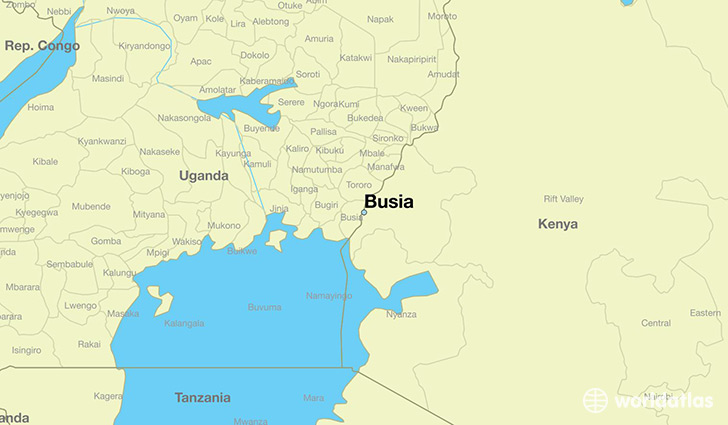 map showing the location of Busia