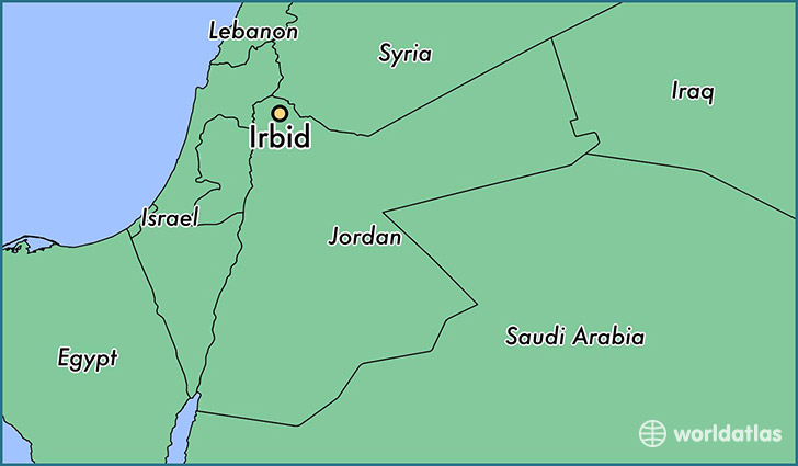 map showing the location of Irbid