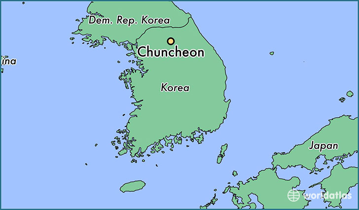 map showing the location of Chuncheon