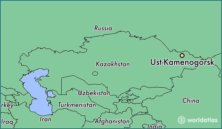 map showing the location of Ust-Kamenogorsk