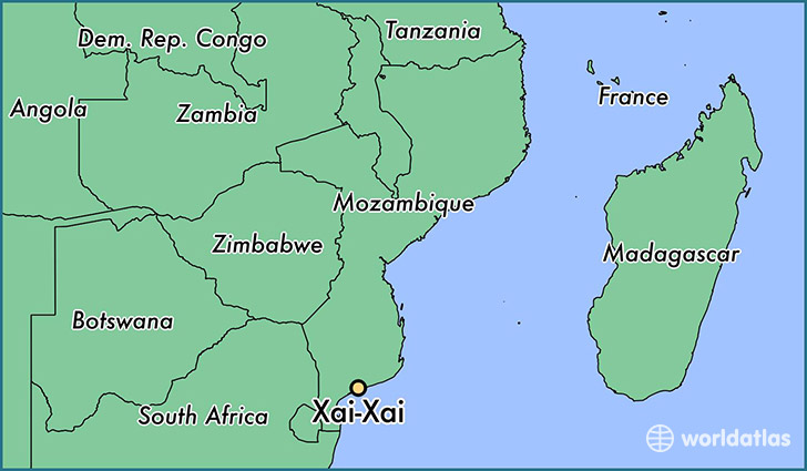 map showing the location of Xai-Xai