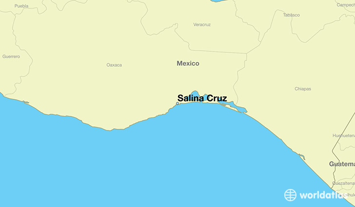 map showing the location of Salina Cruz