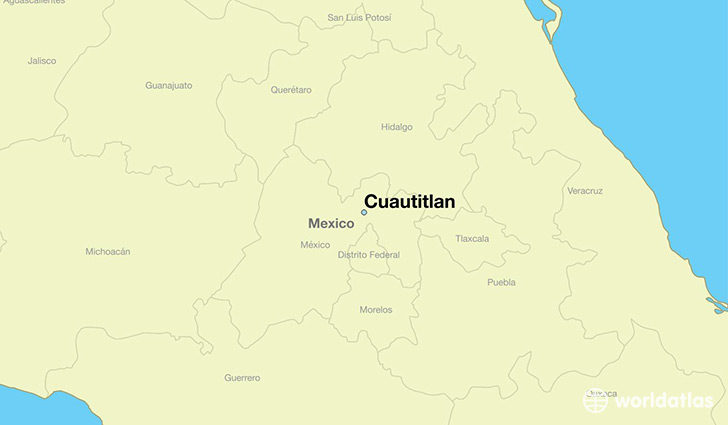 map showing the location of Cuautitlan
