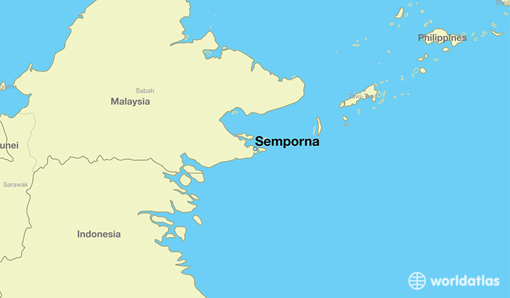 map showing the location of Semporna