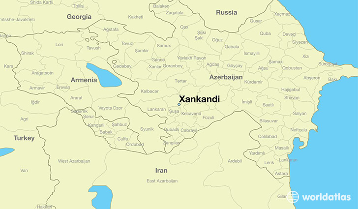 map showing the location of Xankandi
