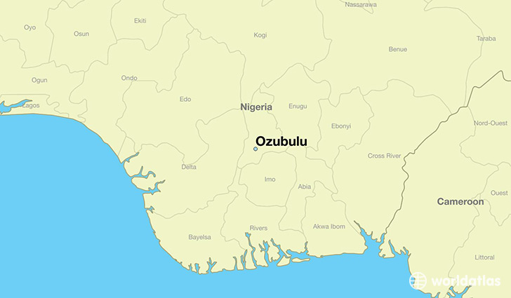 map showing the location of Ozubulu