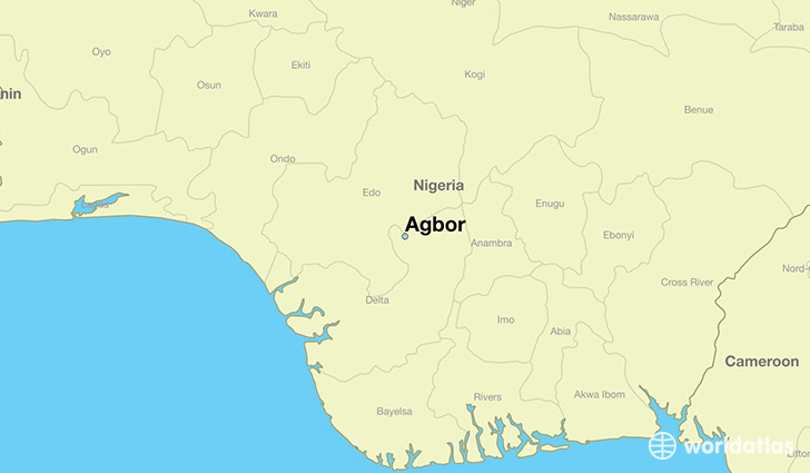 map showing the location of Agbor