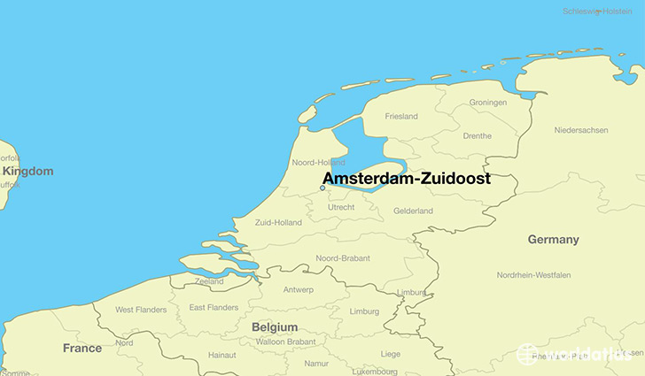 map showing the location of Amsterdam-Zuidoost