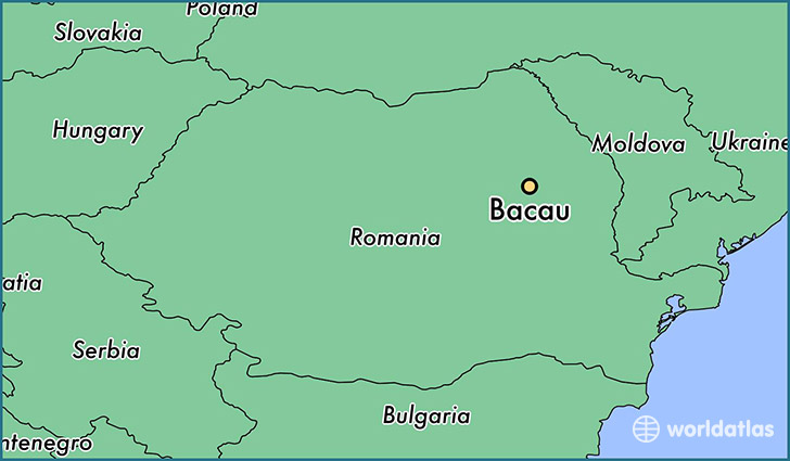 map showing the location of Bacau
