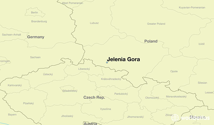 map showing the location of Jelenia Gora