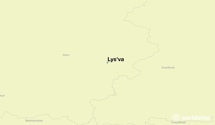 map showing the location of Lys'va